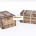 Wooden Military Storage Boxes With Straps And Not For Resale Labels