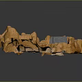 Stunning Rocky Canyon Landscape Featuring Orange Cliffs Gray Structure And Sandy Terrain