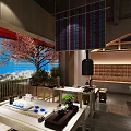 Traditional Interior Design Featuring Wooden Roof Green Grid Table And Fireplace