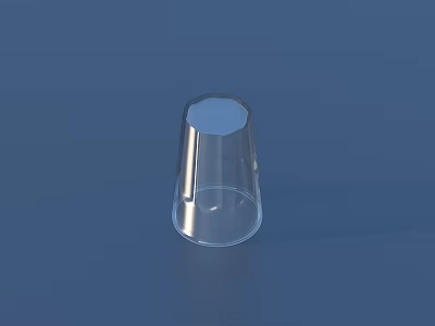 Clear Transparent Plastic Cup For Daily Household Use With Smooth Surface On Blue Background 3d model