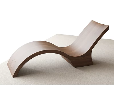 Curved Wooden Lounge Chair With Modern Design And Natural Wood Material 3d model