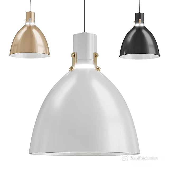Modern Stylish Gold White Black Pendant Lights with Sleek Design for Interior Decor 3d model 