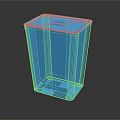 Blue Plastic Laundry Basket With Perforated Design Lid And Side Handle