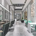 Modern Elegant Beauty Salon Interior With Green Salon Chairs Mirrors And Styling Workstations