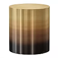 Modern Cylindrical Side Table With Gold Gradient Metallic Vertical Stripe Texture 3d model