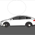 White Tesla Model X Electric SUV With Black Wheels And Modern Exterior Design