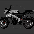 Modern Sports Motorcycle With Silver And Black Streamlined Body And Alloy Wheels