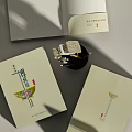 Chinese Culture Books Magazines With Traditional Cover Design And Ink Writing Tools