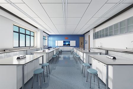 Modern Laboratory Physics Experiment Classroom 3d model