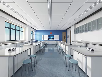 Modern Laboratory Physics Experiment Classroom 3d model