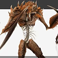 3D Rendered Mythical Monster With Sharp Claws Spiked Armor And Skeletal Structure