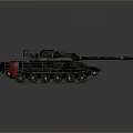 Military Tank 3D Rendering With Cannon Tracks Red Insignia And Number 61