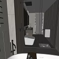 Sleek Modern Bathroom Interior Design With Glass Shower Bathtub Double Vanity And Large Mirror