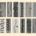 Various Stepping Stones Path Designs With Different Stone Shapes And Small Plants