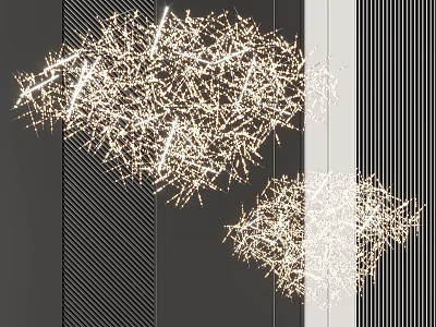Modern Sparkling Chandelier with Glowing Tiny Light Beads for Interior Design 3d model