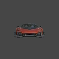 Red Sports Car with Black Accents Large Rear Wing Sleek Body and Black Wheels Design
