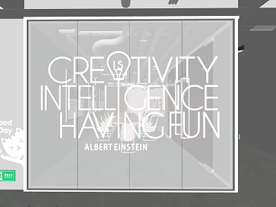Albert Einstein Themed Clothing Store Interior With Creativity Intelligence And Fun 3d model
