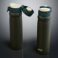 Adidas Dark Green Insulated Water Bottles With Open And Closed Lids
