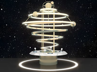 Science and Technology Future Star Event Game Meichen Display Interactive Table Star Galaxy Art Device 3d model