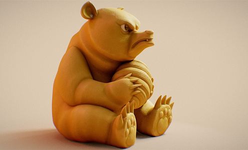 Modern brown bear 3d model