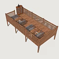 Wooden Outdoor Deck With Railing Tables Chairs And Cozy Seating Area