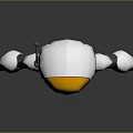 Robot Sculpture with Orange Helmet White Body Yellow Belt and Blue Details Modern 3D Carving