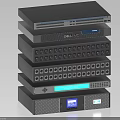 Industrial Equipment Stacked DELL Server Units With Multiple Ports And Indicator Lights