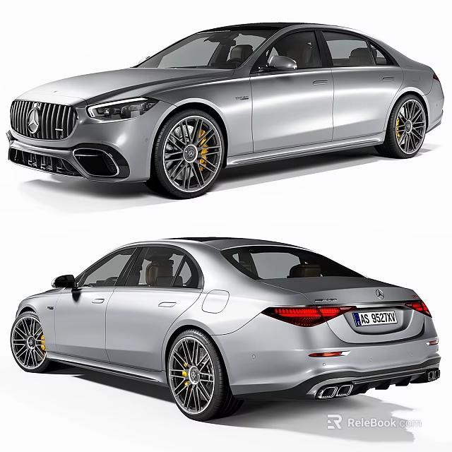 Silver Luxury Sport Sedan Showcasing Sporty Front Grille Stylish Rims And Sleek Rear Design 3d model 