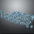 Blue Stone Materials With Various Shapes And Glossy Surface Arranged On Dark Background 3d model