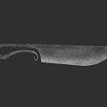 Handcrafted Kitchen Knife With Curved Handle And Sharp Blade For Home Cooking 3d model
