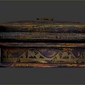 Intricately Carved Multi Layered Circular Sculpture Box With Colorful Surface Patterns