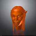 Red Head Sculpture With Braided Hair And Pointed Ears Fantasy Character Design