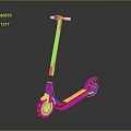 Black Electric Scooter With Red Wheels And Modern Sleek Compact Design