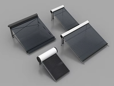 Solar Water Heater Collectors As Practical Household Appliances With Various Designs 3d model
