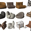 Contemporary Single Chair Designs With Different Colors And Creative Shapes 3d model