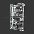 Vintage Wooden Bookcase With Shelves Books Vase Photo Frame And Drawers