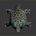 Fantasy Animal With Blue Brown Spotted Skin Large Eyes And Round Pink Belly