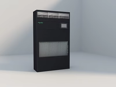 Modern Black Standing Air Conditioner Fan with Digital Display and Ventilation Grille 3d model