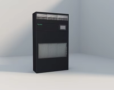 Modern Black Standing Air Conditioner Fan with Digital Display and Ventilation Grille 3d model