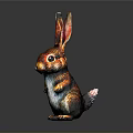 Adorable Colorful Standing Rabbit Figurine With Big Ears And Decorative Style