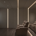 Modern Light Luxury Simple Video Room Home Theater Private Theater Function Sofa Curtain 3d model