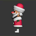 Elderly Man Dressed As Santa Claus With Red Outfit White Beard And Green Gloves