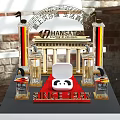 Hansaton Display Shelves Exhibition Booth Design With Since 1956 Signage And Red Carpet