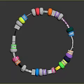 Colorful Beaded Bracelet With Smiley Face Yin Yang Symbol Heart And Flower Patterns