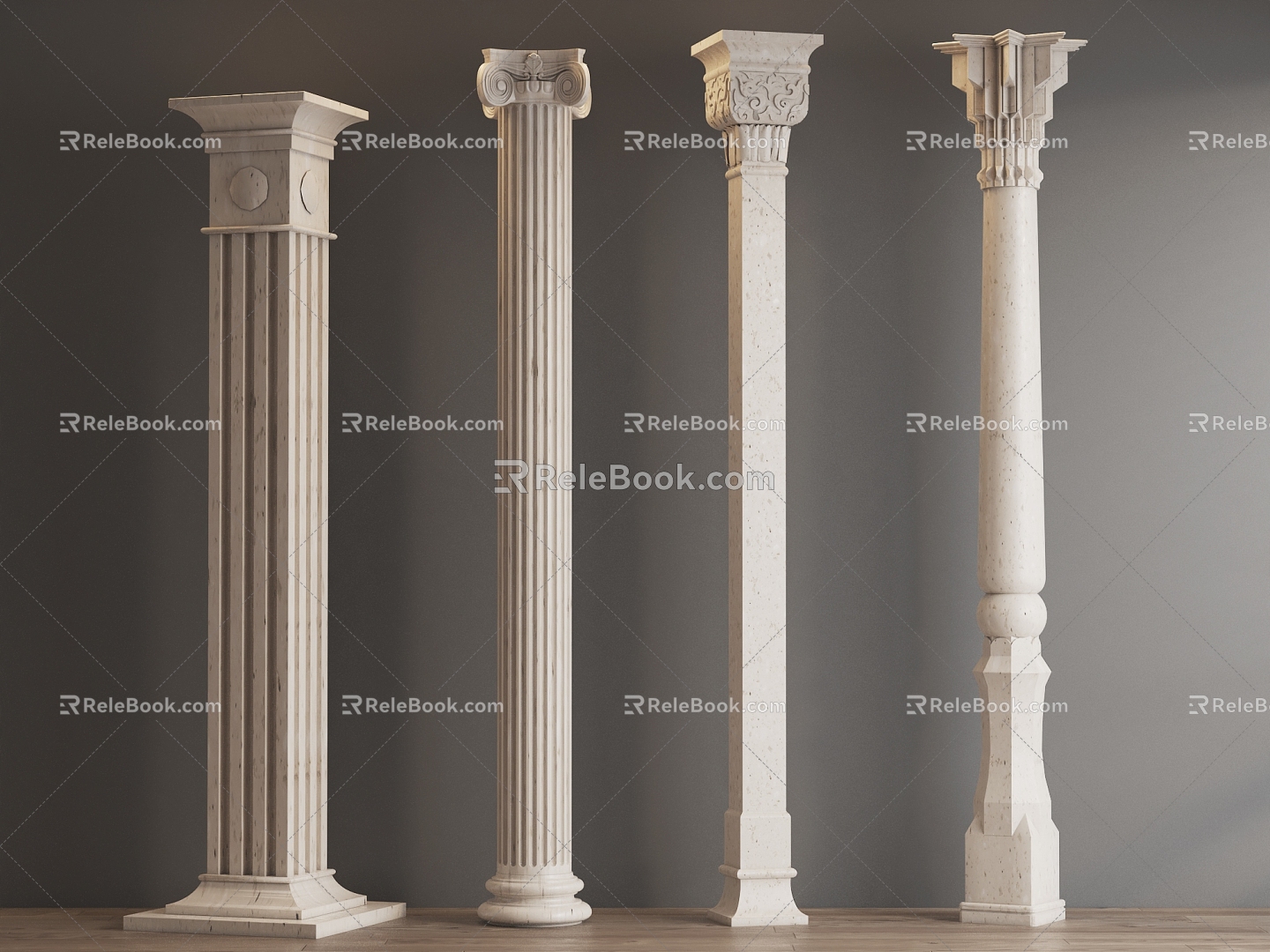 European Columns Roman Columns 3d model