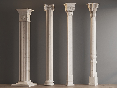 European Columns Roman Columns 3d model