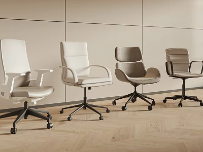 Modern Upholstered Dining Chairs With Metal Frame Wheels Multiple Colors Light Wall Wooden Floor 3d model