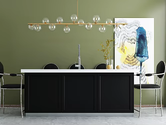 Modern Bar Chair Combination Bar Dining Table and Chair 3d model