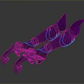 Purple Practical Household Curved Clamps With Two Linked Chains For Daily Use