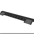 Modern Architectural Walkway Structure With Long Narrow Design Two End Platforms And Metal Railings
